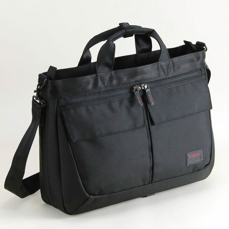 エンドー鞄 ネオプロ/REDPOINTシリーズ 2Pトート【2-120】|重さ800gと超軽量!通勤かばんにちょうどいいサイズ感!超軽量、コンパクト、高コスパのビジネストート エンドー鞄 ネオプロ(NEOPRO)/REDPOINT(レッドポイント)シリーズ 2Pトート【2-120】(正面イメージ、色:ブラック)