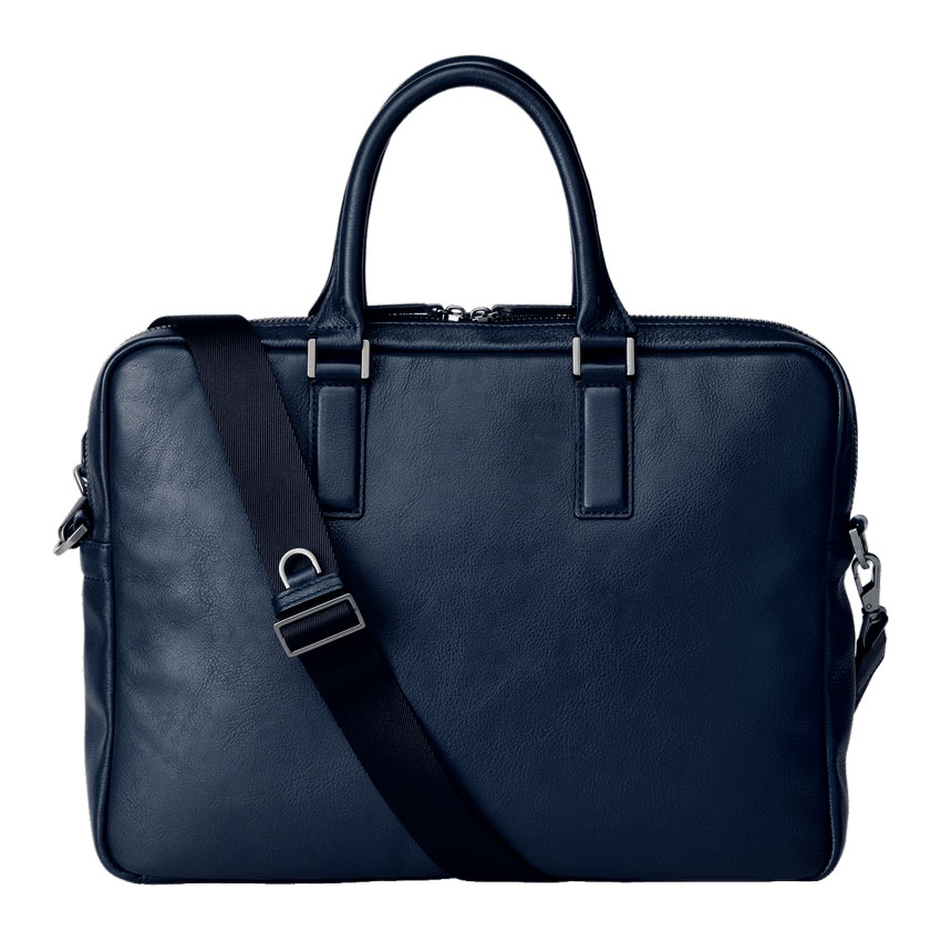 土屋鞄製造所/プロータ 2wayスマートブリーフ (防水)|こなれ感のある薄マチのラウンドフォルムに、使い勝手の良い2WAY、その上、雨に強い本格志向の革鞄 土屋鞄製造所/プロータ(plota) 2wayスマートブリーフ (防水)(色:ブラック、正面イメージ)